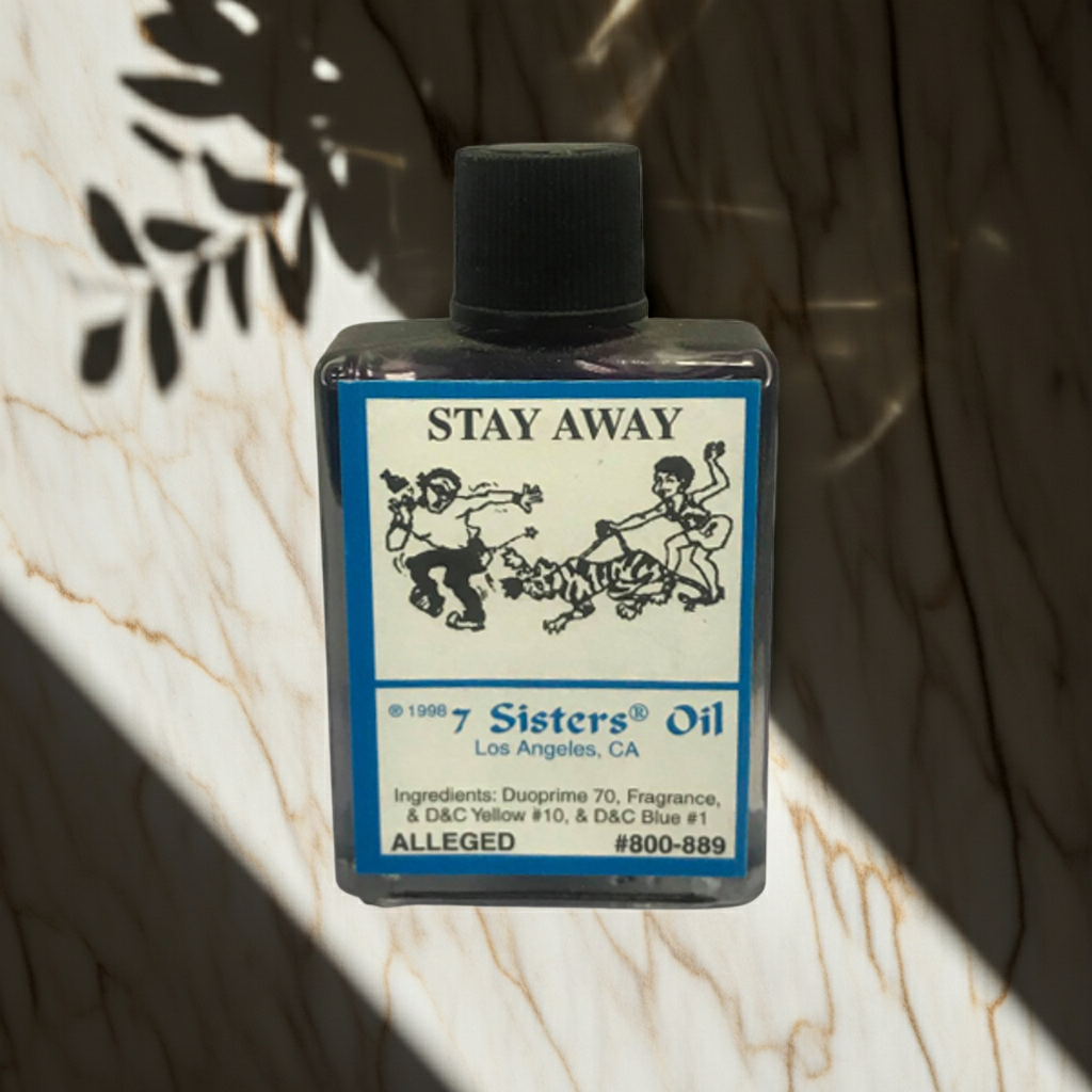 Stay Away Wish Oil esoteric oil bottle for candle dressing, ritual practice, and keeping disruptive people away.