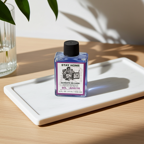 Stay Home Wish Oil ritual oil bottle for anointing, intention setting, and relationship-focused spiritual practice.
