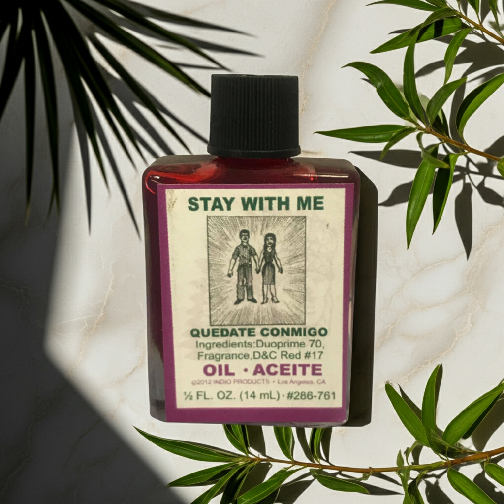 Stay With Me Wish Oil bottle for love work, commitment rituals, and relationship-focused spiritual use.