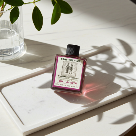 Stay With Me Wish Oil bottle for love drawing, partner devotion, and romantic spiritual practice.