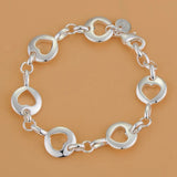Sterling Silver Heart Chain Bracelet link bracelet for daily accessorizing, romantic gifting, and casual outfit styling.