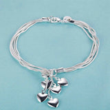 Sterling Silver Love Heart Chain Bracelet jewelry bracelet for romantic styling, anniversary gifts, and everyday accessorizing.
