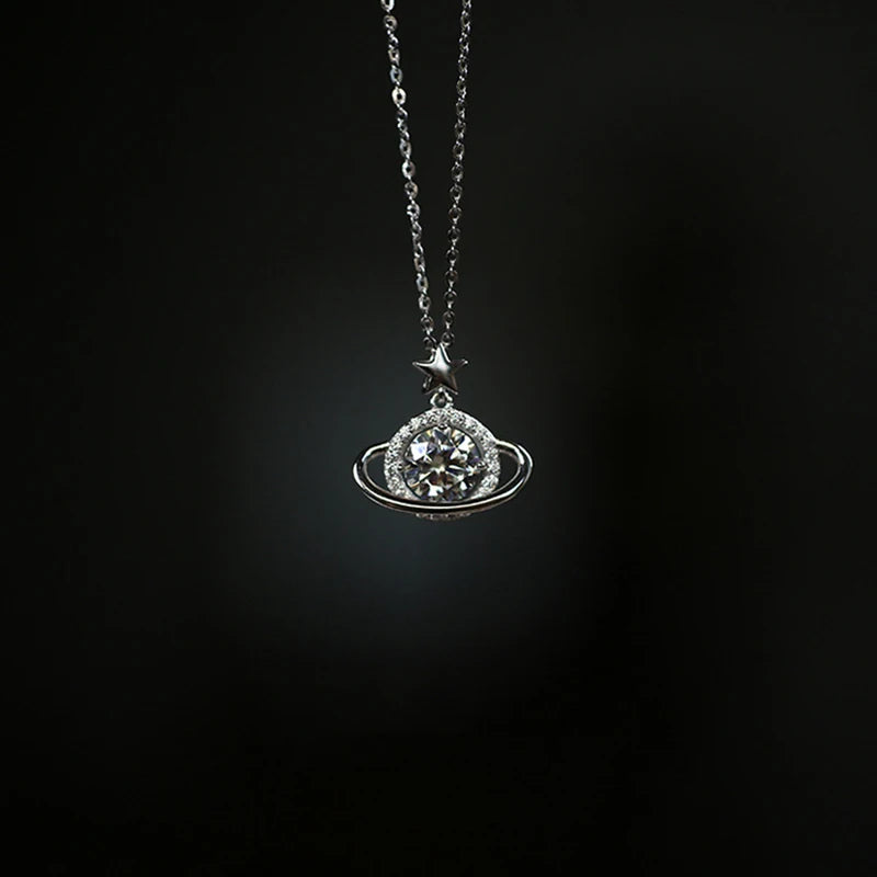 Sterling Silver Planet Necklace pendant on chain for casual outfits, layered jewelry looks, and daily accessory wear.