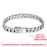 Sterling silver punk bracelet S925 wrist jewelry for bold styling, everyday fashion, and unisex wear.