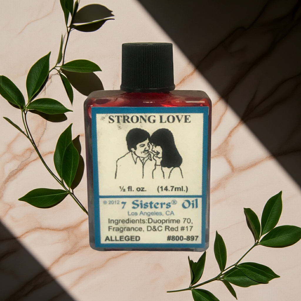 Strong Love Wish Oil bottle for spiritual love attraction, prayer, and ceremonial use.
