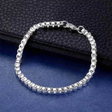 Stylish 925 Sterling Silver Heart Chain Bracelet for her as a silver bracelet for gift occasions, layering, and casual wear.