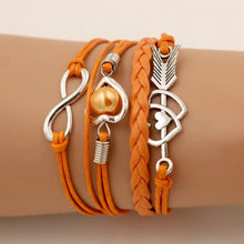 SUMENG Infinity Love leather bracelet with heart-inspired charm design for romantic gifting, casual wear, and personal style.