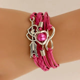 SUMENG love charm bracelet with leather band for fashion wear, gift occasions, and everyday styling.