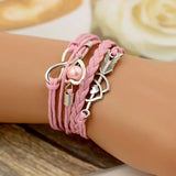 SUMENG Love Infinity wrist bracelet with leather strap for everyday fashion, romantic occasions, and gift presentation.