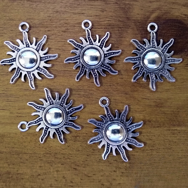 Sun Bright Charm pendant for jewelry making and altar decoration