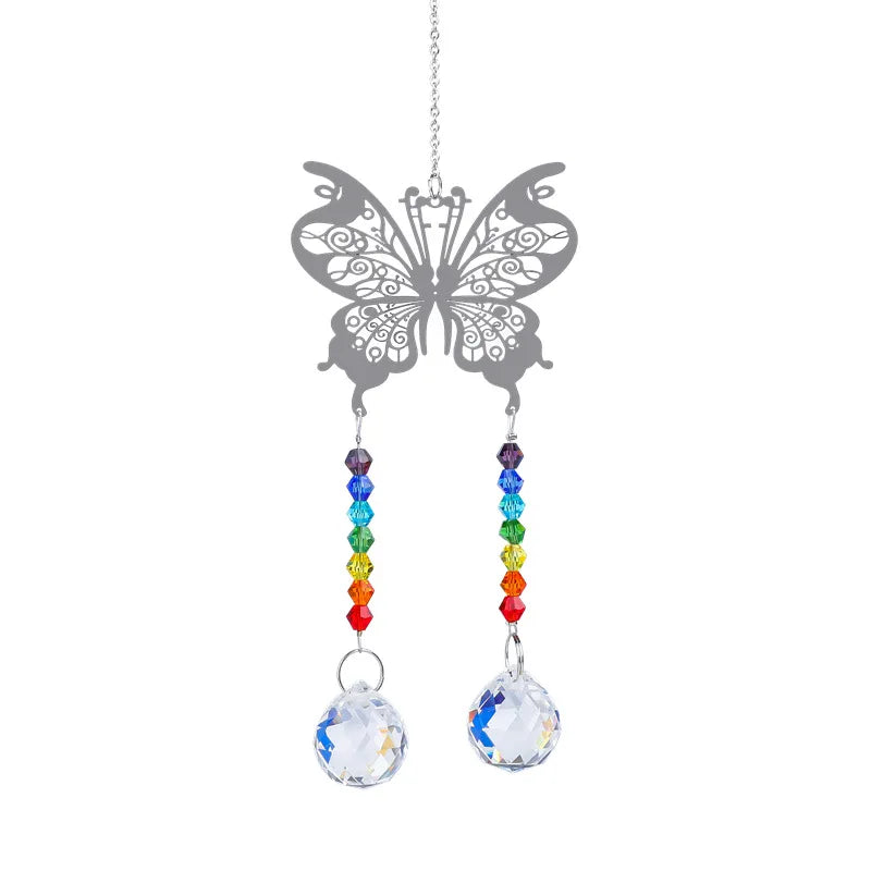 Crystal Sun Catcher Prism Rainbow Chaser hanging decor for window placement, sun-catching, and colorful room ambiance.