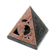 Sun & Moon Pyramid Cone Burner soapstone incense holder, front view