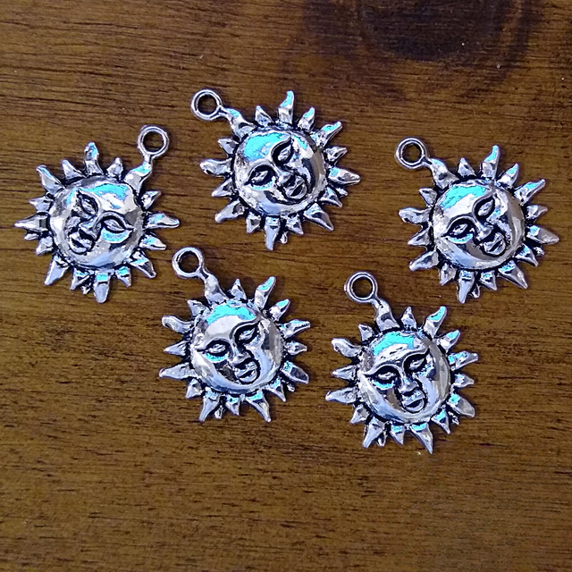 Sun Scape Charm pendant for jewelry making and altar decoration