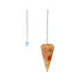 Sunstone 6-sided faceted pendulum on a 9-inch chain for dowsing