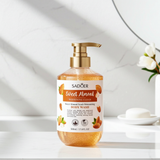 Sweet Almond Whitening Body Wash bottle for daily skin brightening, gentle body cleansing, and routine bathing use.