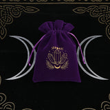Tarot accessory velvet drawstring bag for storing decks, pendulums, and small spiritual items for reading sessions.