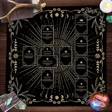 Celtic Cross Tarot altar cloth cover for tarot card layouts, ritual work, and mystical table decoration.