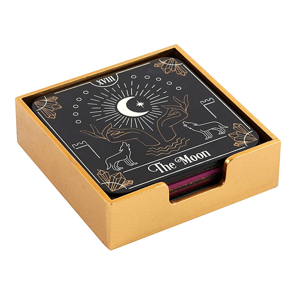 Tarot Card Coaster Set coaster set for protecting tabletops during coffee, tea, and everyday drink use.