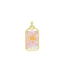 Tarot card enamel statement pendant for standout jewelry styling, spiritual fashion, and symbolic wear.