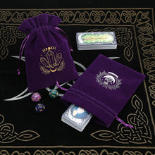 Tarot card velvet drawstring storage bag for protecting decks during daily use, travel, and altar storage.