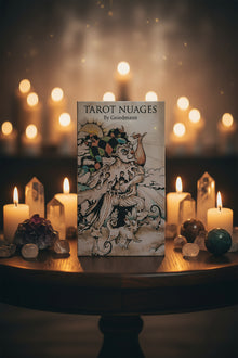 Tarot Nuages tarot deck box cover, view A