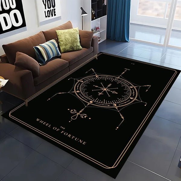 Tarot printed non-slip rug for bedroom, entryway, and everyday floor decor use.