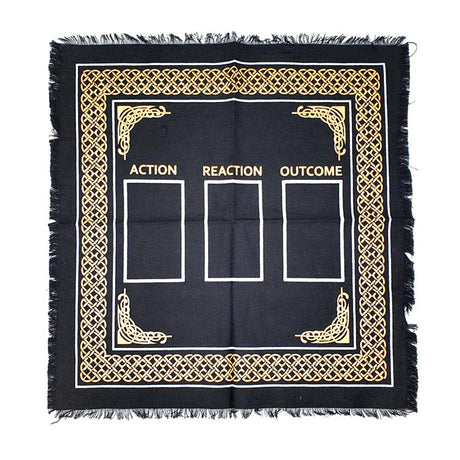 Tarot reading altar cloth for beginners in 18" x 18" size for card readings, table protection, and sacred space setup.