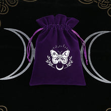 Tarot reading deck velvet drawstring pouch for secure card storage between readings and spiritual sessions.