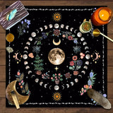 Moonlight Flower Tarot & Altar Table Cloth reading cloth for tarot card layouts, spiritual guidance sessions, and altar display.