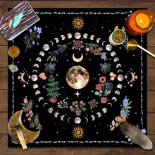 Moonlight Flower Tarot & Altar Table Cloth reading cloth for tarot card layouts, spiritual guidance sessions, and altar display.