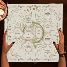 Celtic Cross Tarot spread cloth for organizing tarot cards, intuitive readings, and altar display.