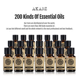 Akarz essential oils with a white background