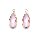 Teardrop crystal glass drops for jewelry making, chandelier earrings, and pendant design.