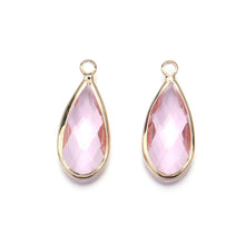 Teardrop crystal glass drops for jewelry making, chandelier earrings, and pendant design.