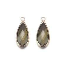 Teardrop glass pendant charms for DIY jewelry making, necklace assembly, and earring design.