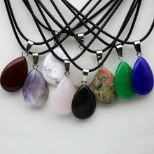 Teardrop natural stone pendant jewelry for casual styling, spiritual wear, and daily accessorizing.