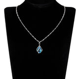 Teardrop Sky Blue CZ jewelry necklace with delicate chain for romantic outfits, celebrations, and daily accessory wear.