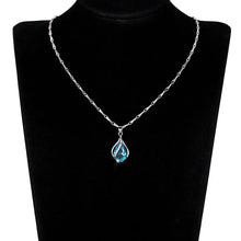 Teardrop Sky Blue CZ jewelry necklace with delicate chain for romantic outfits, celebrations, and daily accessory wear.