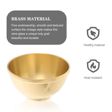 Golden tone copper offering bowl for temple and altar use during prayer, offerings, and devotional ceremonies.