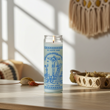 The Just Judge white 1 color 7-day candle for petition prayers, court case support, and ceremonial use.