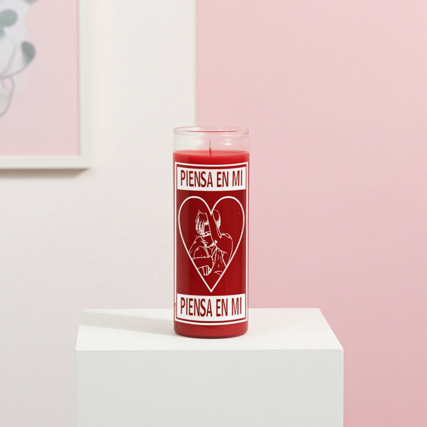 Think of Me red 1 color 7 day candle glass jar candle for attraction, love intention, and devotional ritual use.