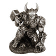 Thor God of Thunder statue wielding Mjolnir hammer for Norse mythology decor, altar display, and collector use.
