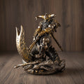 Thor Slaying Midgard Dragon With Mjolnir Hammer statue for Norse mythology decor, collector display, and fantasy home styling.