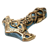 Thors Hammer wall mount, carved detail view