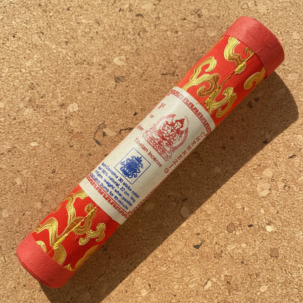 Tibetan Chenrezig Red Brocade Tube incense sticks