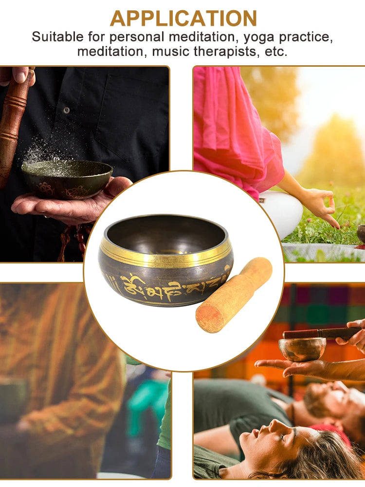 Tibetan Singing Bowl handmade metal bowl for chakra healing, energy balancing, and meditation use.