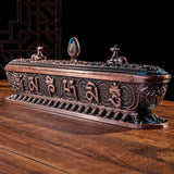 Tibetan Metal Incense Burner metal holder for incense use in yoga, mindfulness, and spiritual practice.