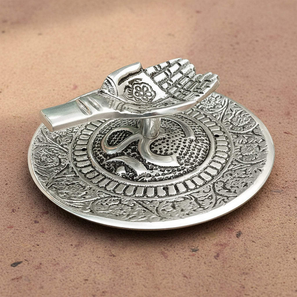 Tibetan Offering Hand incense burner holder for incense sticks during meditation and ritual use