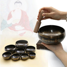 Tibetan Singing Bowl Kit Sacred Chakra sound healing set with bowl, striker, and cushion for energy cleansing, yoga sessions, and calming rituals.