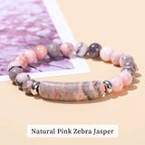 Tiger Eye & Amethyst rectangle gem bar bracelet for everyday jewelry wear, crystal styling, and gift giving.